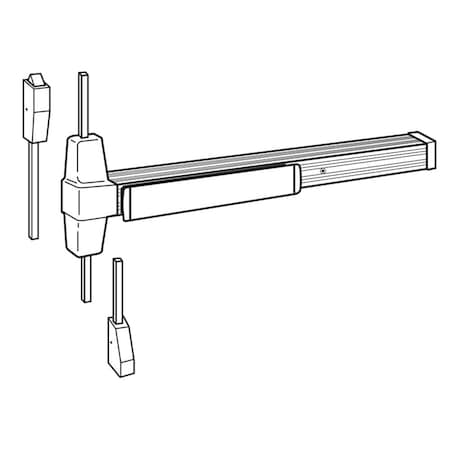 Grade 1 Surface Vertical Rod Exit Bar, Wide Stile Pushpad, 36-in Panic Device, 84-in Door Height, Pa